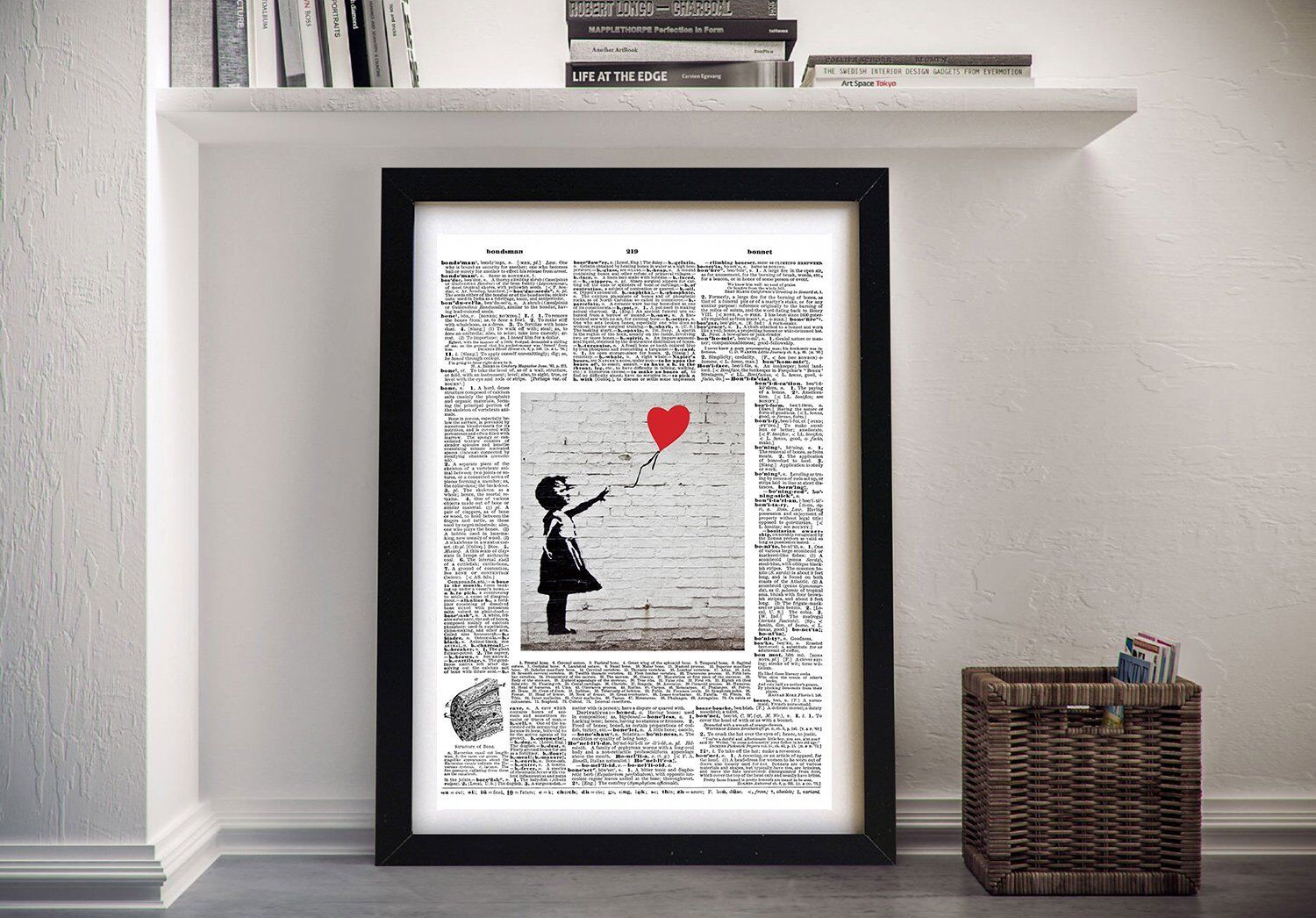 Banksy Upcycled Page Balloon Girl Art