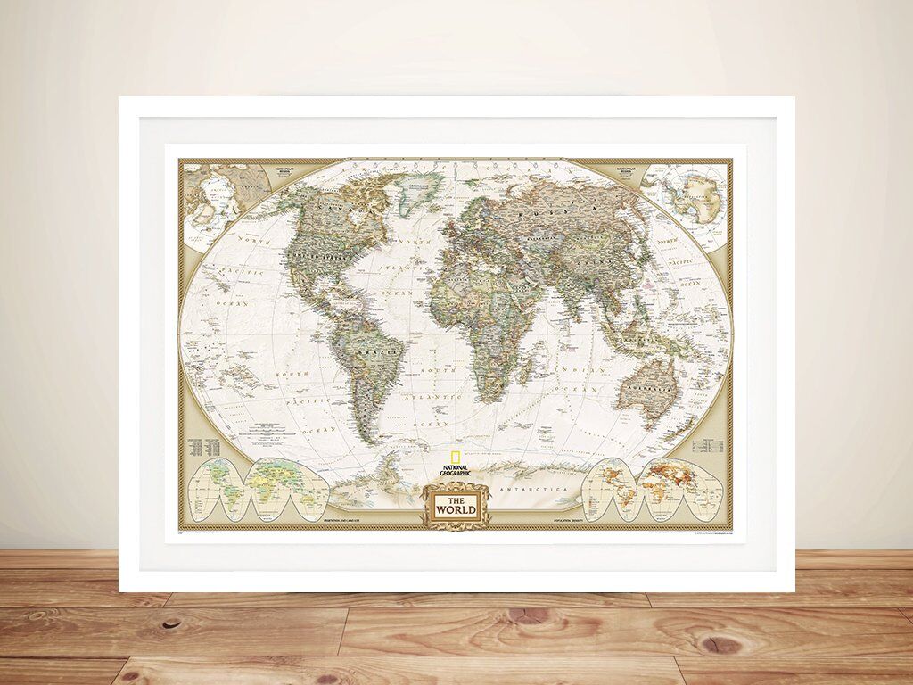 National Geographic World Map Wall Art