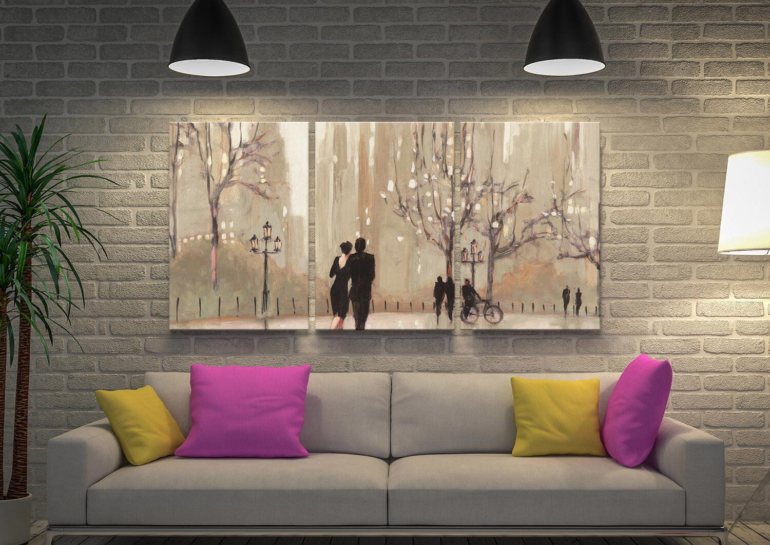 An Evening Out Print on Canvas Triptych Art