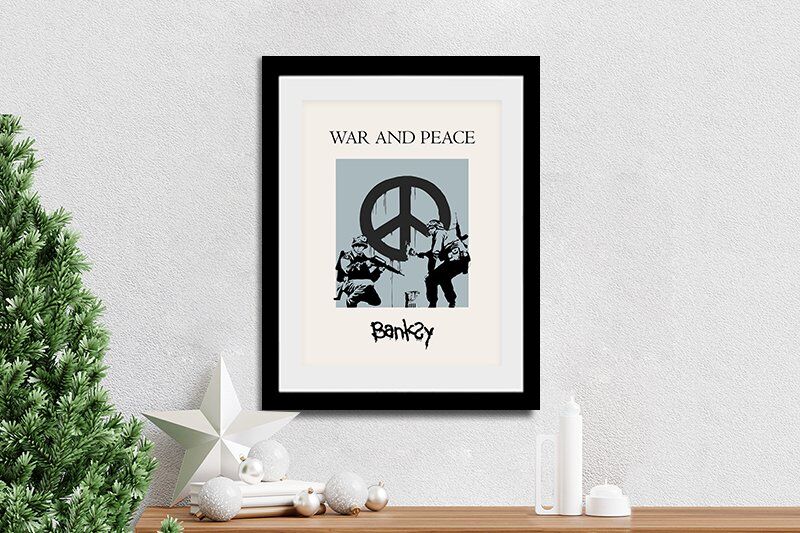 Framed Peace Soldiers Banksy Wall Art
