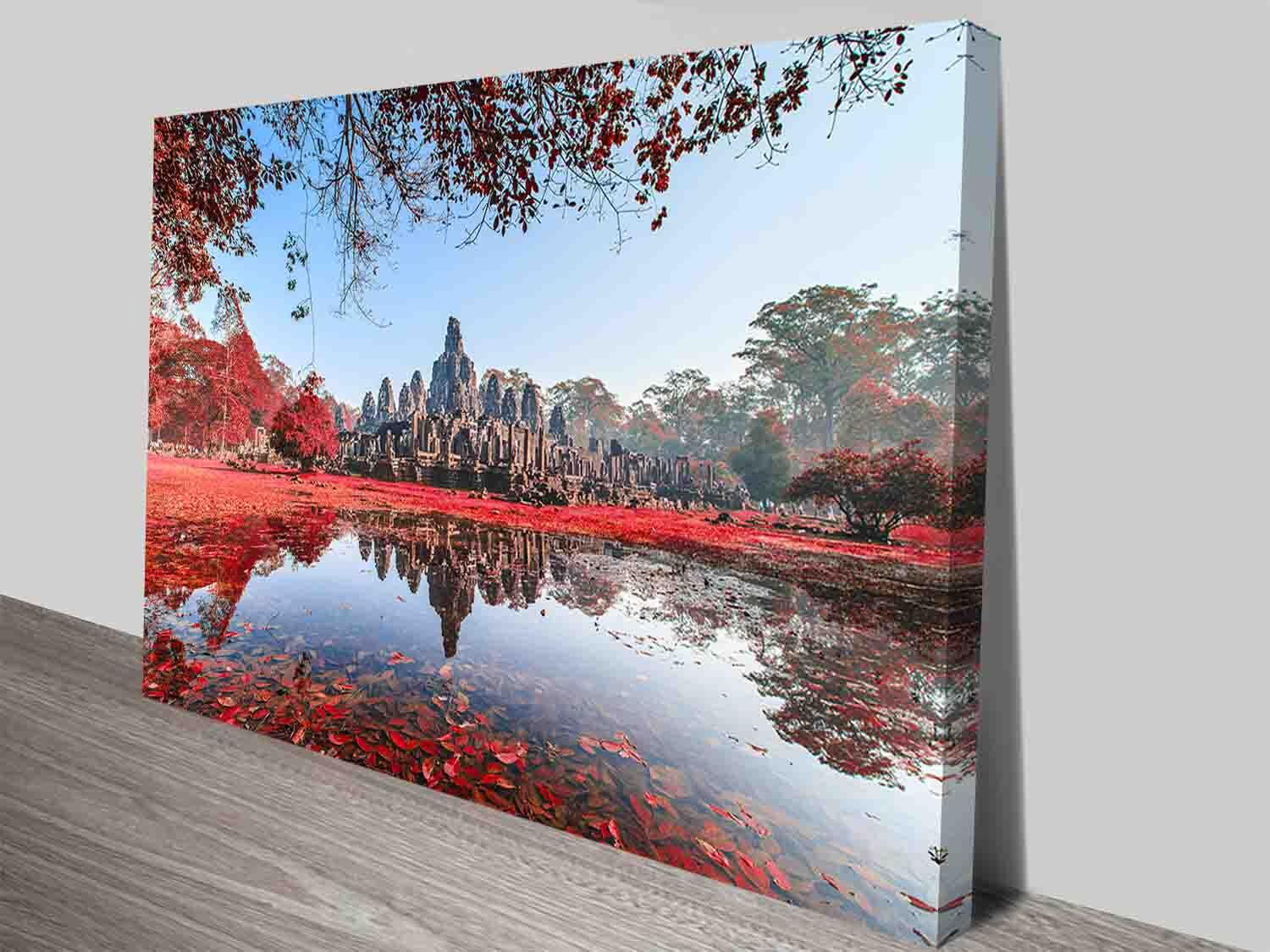 Bayon Temple Cambodia Buddhism Tranquility Canvas Art Print