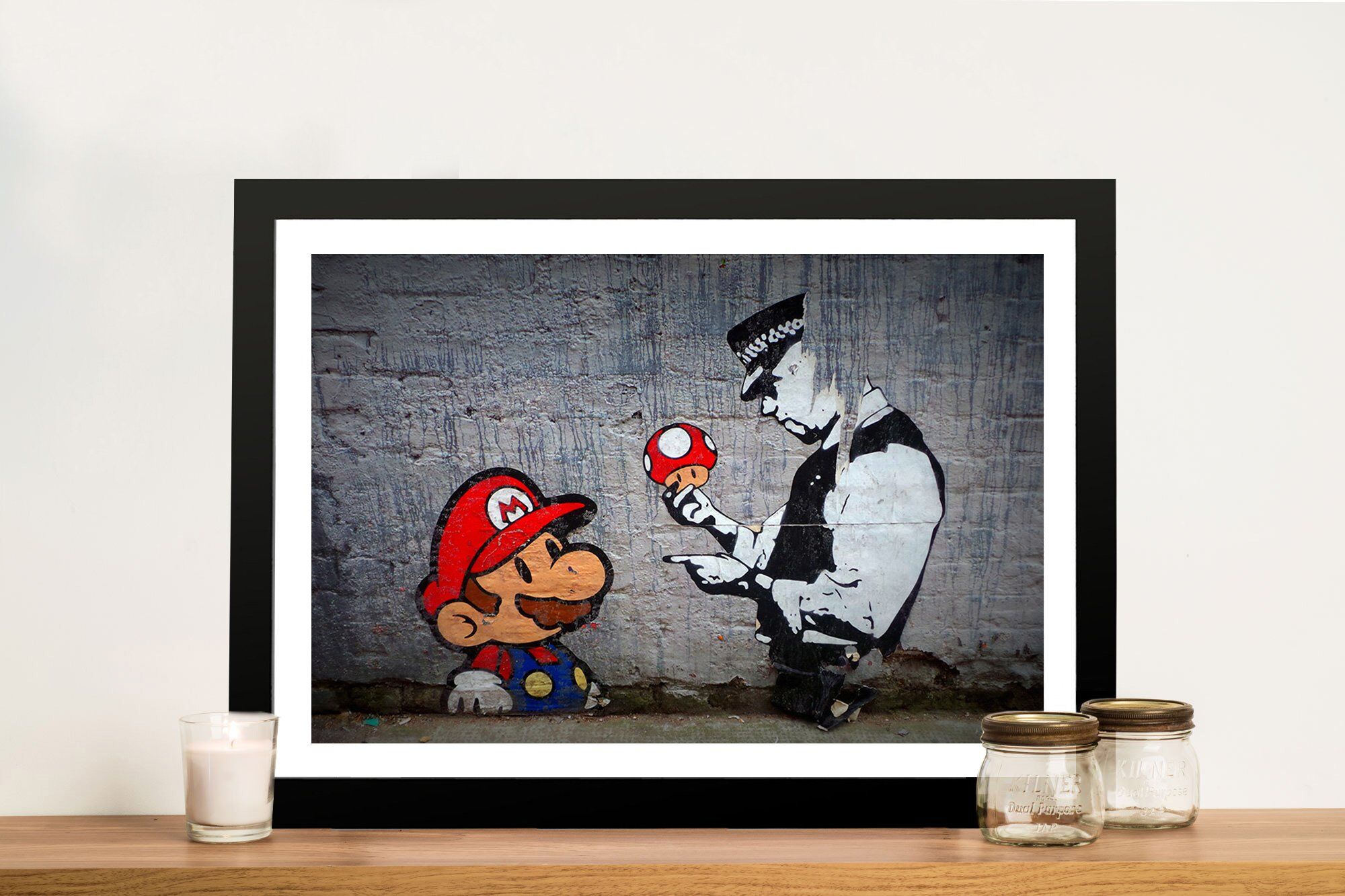 Mario's Mushrooms Graffiti Wall Art